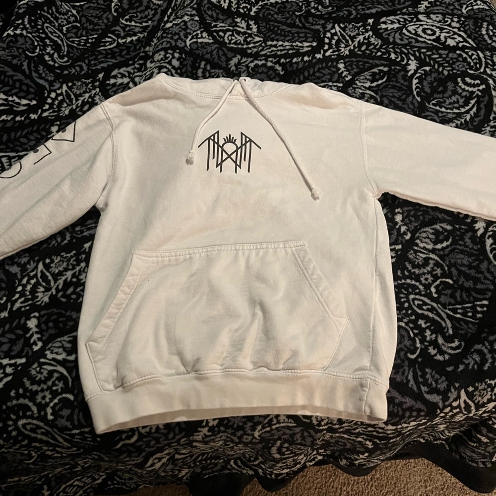 White Hoodie with Black Graphic